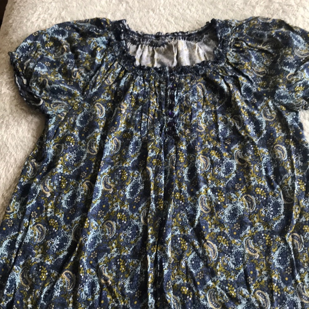 Women’s Lg Paisley Babydoll style short-sleeve Rayon Shirt
